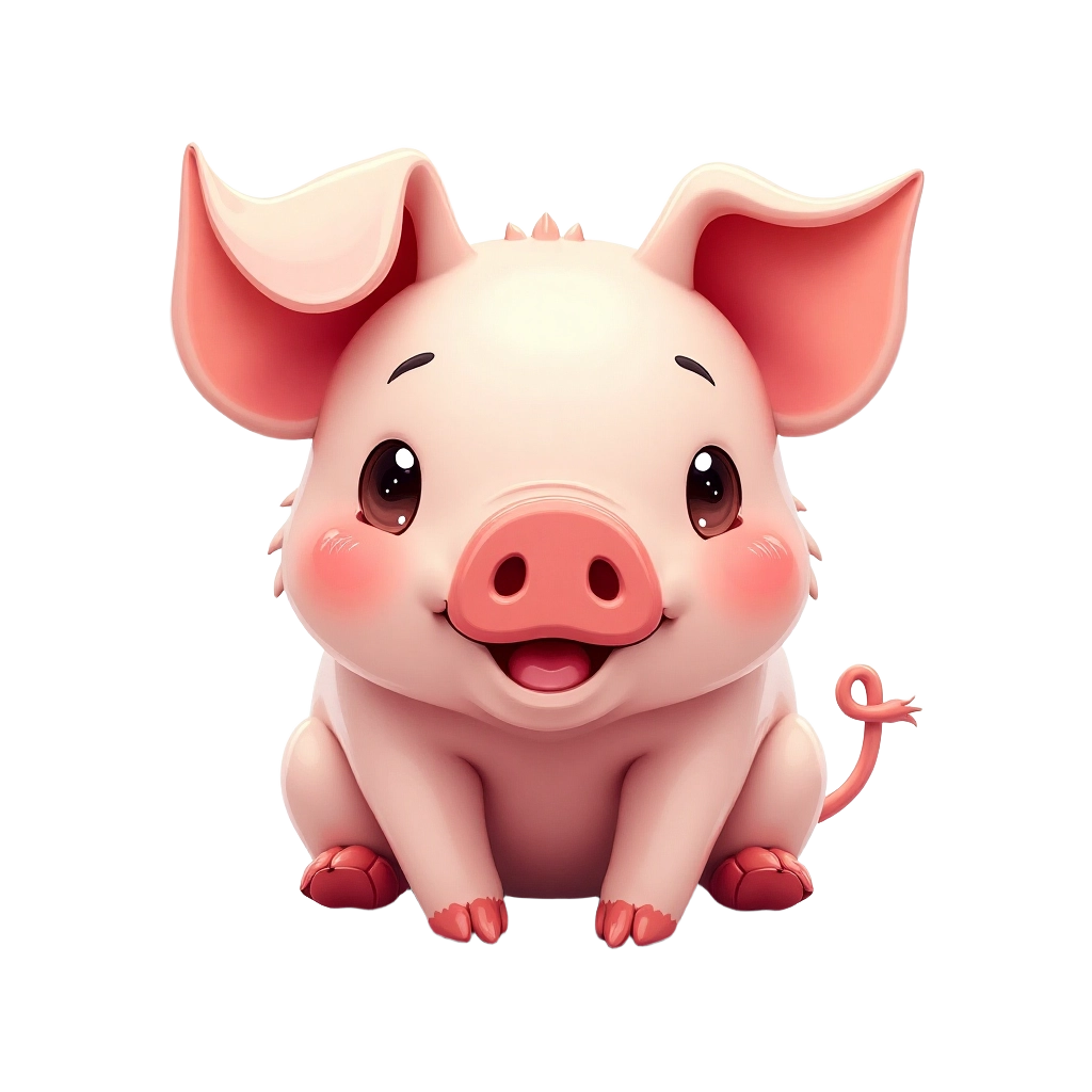 Adorable Cartoon Pig